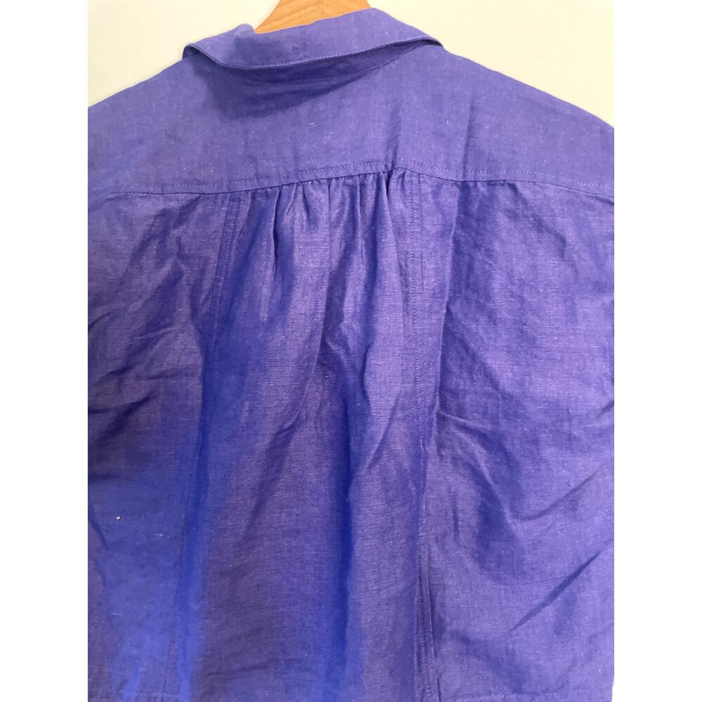 Anthropologie Blue Cropped Utility Pullover - Picture 4 of 9